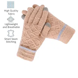 LOOM LEGACY Women Patterned Acrylic Winter Gloves image 5