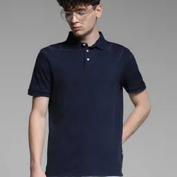 Jack & Jones Men Solid Polo Collar Cotton T-shirt image 5