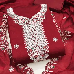 HERE&NOW Embroidered Unstitched Dress Material image 1