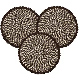 Kuber Industries Brown 3 Pieces Printed Round Doormats image 2