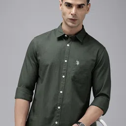 U.S. Polo Assn. Denim Co. Pure Cotton Slim Fit Casual Shirt-picture-36
