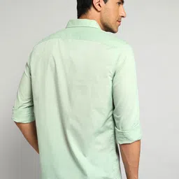 WROGN Men Spread Collar Solid Cotton Casual Shirt image 4