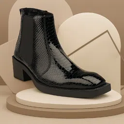 Bxxy Men Textured Mid-Top Block-Heeled Chelsea Boots-picture-38