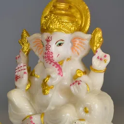The Gharnish White Ganehsa Religious Idol Showpiece-picture-12