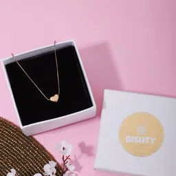 Bishty Fashion Stainless Steel Rose Gold Plated Heart Shape Minimal Chain-image-15