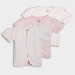 Mi Arcus 100% Cotton Pack Of 3 Half Sleeves Polka Dots & Floral Printed Jhablas - Pink & White-picture-6