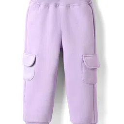 Little Kangaroos Fleece & Wollen Knit Full Length Cut & Sew Solid Coloured Bottom Wear - Mauve-image-82