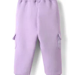 Little Kangaroos Fleece & Wollen Knit Full Length Cut & Sew Solid Coloured Bottom Wear - Mauve image 2