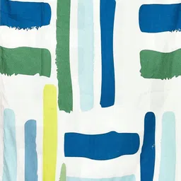 Aura White & Blue Striped Printed 144 TC Microfiber Single Bedsheet Set 1.52 m x 2.28 m image 5