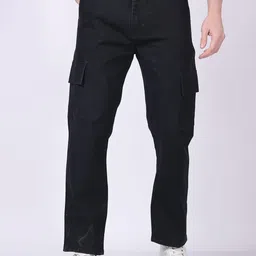 ZAYSH Men Regular Fit Mid-Rise Cargo Styles Cotton Jeans-picture-31