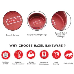 HAZEL Non Stick Cake Mould | Aluminium Cake Moulds for Baking | Round Shape Cake Tin | Diameter Size - 6 Inches, Depth - 2.5 Inch, Red image 3