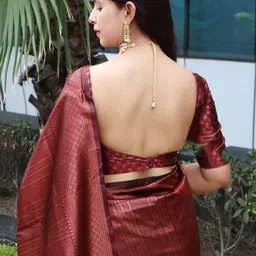 FLUXUS Ethnic Motif Woven Design Zari Wedding Banarasi Saree image 2