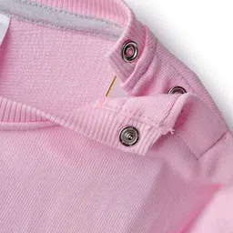 Babyoye Disney Terry Knit Full Sleeves Drop Shoulder Sweatshirt with Ruffles & Marie Graphics - Pink image 4