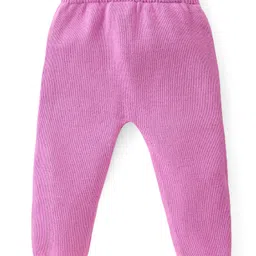 Babyhug Cotton Knit Full Sleeves Pullover Sweater Set With Cable Knit Design & Cap - Mauve image 5