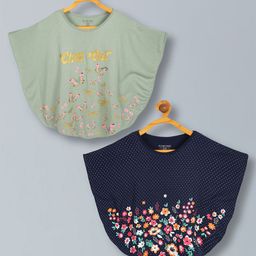 PLUM TREE Print Cape Sleeve Cape Top-picture-10