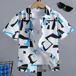 M J Fashion Unisex Pack of 2 Geometric Printed Cotton Casual Shirts-picture-34