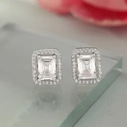 tweov  jewels Tweov Jewels 925 Sterling Silver Rhodium-Plated American Diamond Studded Studs-picture-53