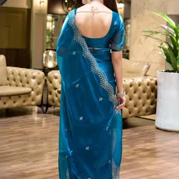 Mitera Woven Design Poly Chiffon Saree image 3