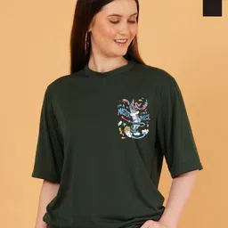 kintu parantu Women Pack of 2 Bugs Bunny Graphic Printed Round Neck Relaxed Fit T-shirts-picture-21