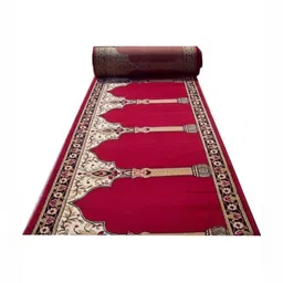 Samjeeda Handloom carpets Red Geometric Anti-Skid Carpet-picture-38
