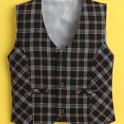 Ministitch Boys Checked Sleeveless Waistcoat image 3