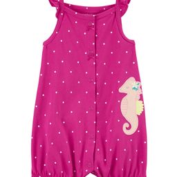 Carter's Sleeveless Rompers with Seahorse Patch - Pink-picture-34