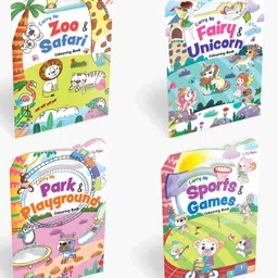 Carry Me Zoo & Safari, Fairy & Unicorn, Park & Playground and Sports & Games Colouring Books for Kids Fun Animal and Fantasy-Themed Copy Colouring Books with Handle for Easy Carrying-English-image-7