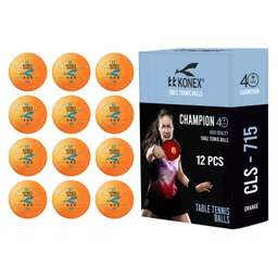 KONEX 40+ Plastic Table Tennis Balls Pack of 12 | High Performance 3-Star ABS TT Balls for Professional Matches and Training | Ideal for Adults & Kids - Orange-image-83