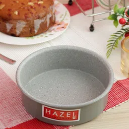 HAZEL Non Stick Cake Mould | Aluminium Cake Moulds for Baking | Round Shape Cake Tin | Diameter Size - 6 Inches, Depth - 2.5 Inch, Grey image 2
