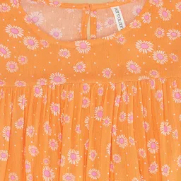 Pantaloons Junior Full Sleeves Floral Printed Top - Orange image 3