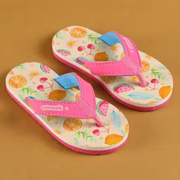 Cute Walk by Babyhug Slip On Flip Flops with Fruits Print - Pink image 2