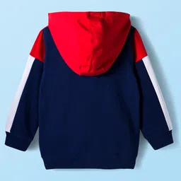 Babyhug Cotton Knit Full Sleeves Hooded Sweatjacket With Boston Embroidery - Multicolor image 2