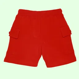Kiddopanti Cotton Pack of 2 Solid Cargo Shorts - Red & Navy Blue image 4