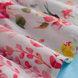 kookie kids india Kookie Kids Cotton Woven Sleeveless Frock With Floral Print - White image 3