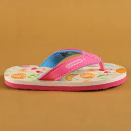 Cute Walk by Babyhug Slip On Flip Flops with Fruits Print - Pink image 4