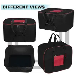 Storite 2 Pack Nylon Big Underbed Storage Bag Moisture Proof Cloth Organiser with Zippered Closure and Handle(BlackRed, 54x46x28cm) Rectangular image 4