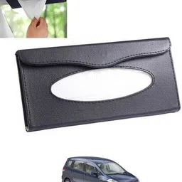 rkpsp Compact Premium Black Leatherite Sun Visior Tissue Holder For Car/Office-094 Vehicle Tissue Dispenser-picture-16