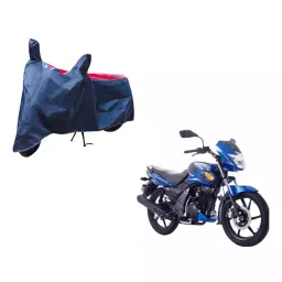 Auto Pearl Waterproof Two Wheeler Cover For TVS Flame SR125 (Red & Blue)-picture-19