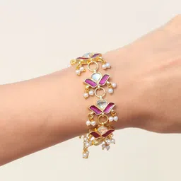 FURE Women Enamelled Gold-Plated Link Bracelet image 4