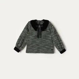 ELLE Embroidered Polyester Peter Pan Collar Regular Tops-picture-16