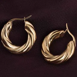 PALMONAS Gold-Toned Circular Drop Earrings image 2