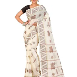 RAJ SAREE HOUSE Woven Design Zari Pure Cotton Taant Saree-picture-15