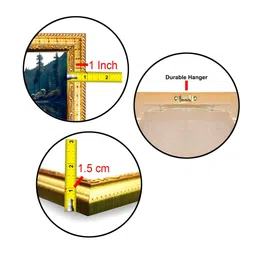 Hawai Gold Toned & Red Lord Hanuman Krishna Printed Wooden Wall Photo Frame image 4