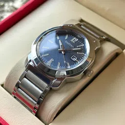 EMPERO Men Brass Dial & Straps Analogue Multi Function Watch EAB223 Date Dark Blue Dial Chain image 4