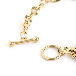 Carlton London Gold Plated CZ Heart Charm Link Bracelet image 4