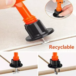 NIKTION 50 Pcs Tile Leveling System Kit Stainless Steel, Plastic For Home & Professional Use (Pack of 50) image 5