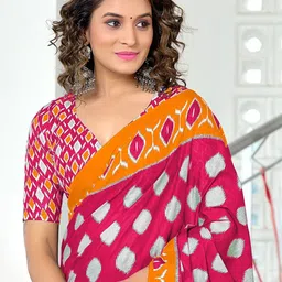 KALINI Ethnic Motifs Block Print Saree image 4