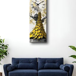OLIVE TREE Yellow and Black Printed Wooden Analogue Wall Clock-picture-13