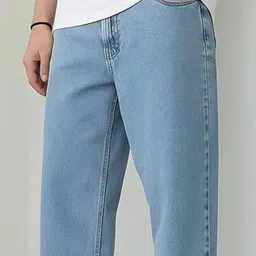 Prozo Men Relaxed Fit Mid-Rise Low Distress Jeans image 3