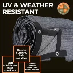 DDRS Heavy Duty Mesh Shade Tarp (Tripal) ‎Black 210 GSM 2.74 x 1.83 m (‎9x6 ft), 4O-WIVL-QYA3_DDRS image 5